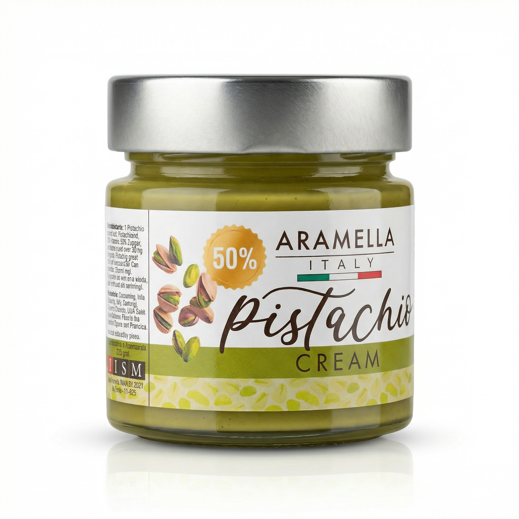 エルセーヌ　クリーム　アピシア Aramella Gourmet Italian Pistachio Cream 50% – 7.05 oz Glass Jar