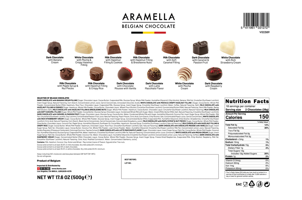 Aramella Belgian Chocolate Diamond White Box (40 Pieces / 17.6oz)