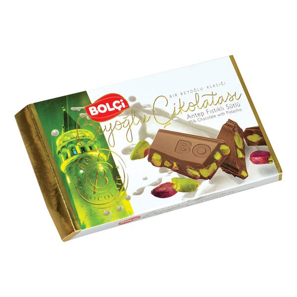 Bolci Milk Chocolate Bar With Whole Pistachios (150gr / 5.29oz)