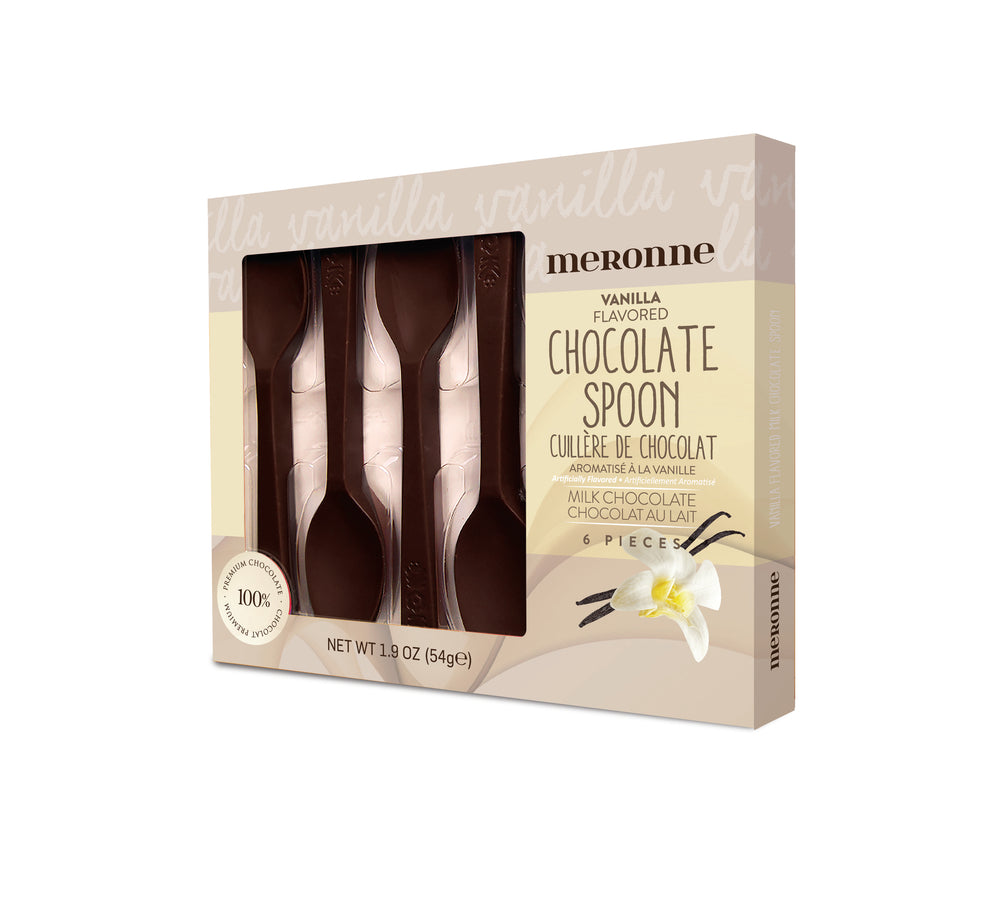 Vanilla flavor milk chocolate spoons