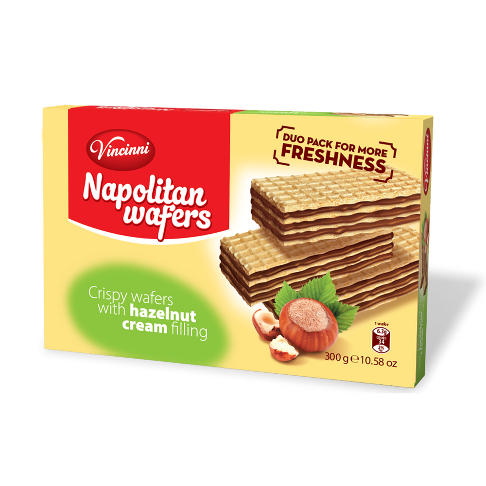 Vincinni Napolitan Hazelnut Cream Wafers (48 Pieces / 300g)