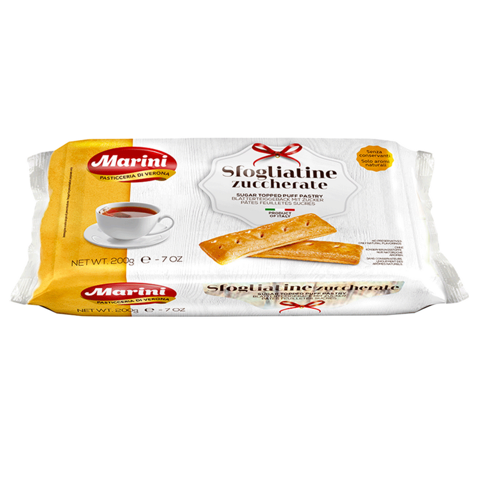 Marini Sfogliatine Zuccherate - Sugar Topped Puff Pastry (21 Pieces / 200g)