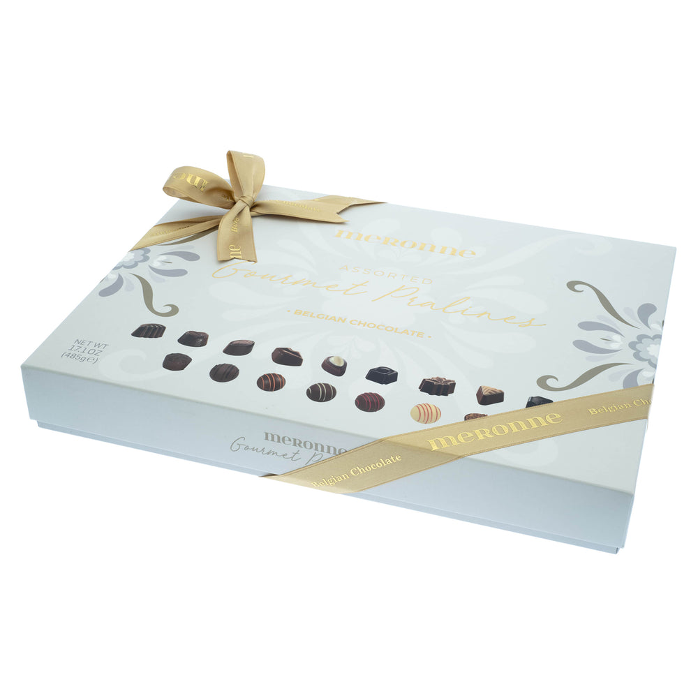 Meronne Gourmet Chocolate Truffle & Praline Assortment White Box (38 Pieces / 485g / 17.1oz)