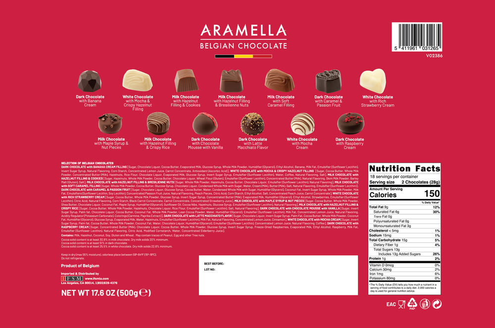 Aramella Belgian Chocolate Diamond Brown Box (40 Pieces / 17.6 oz